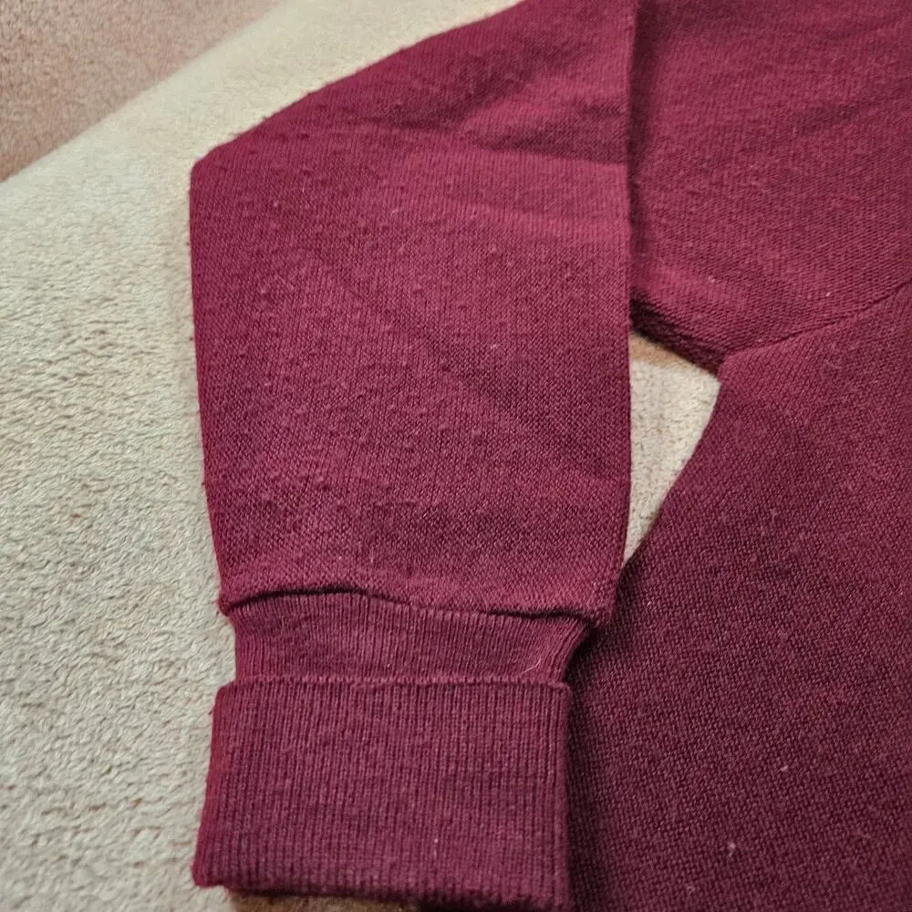 Vintage Izod Men's Burgundy V-Neck Button Cardigan Sweater Made in USA XL